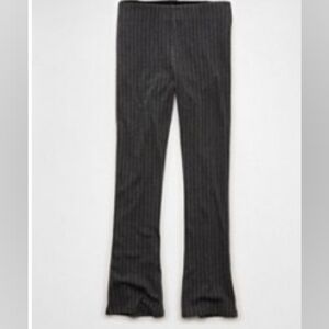 Gray Pinstripe Pants Elastic Waistband